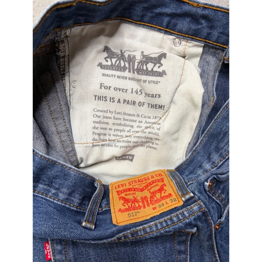 Levi's 517 Bootcut Jeans Mens 34x32 Blue Medium Wash Y2K Denim Classic Fit